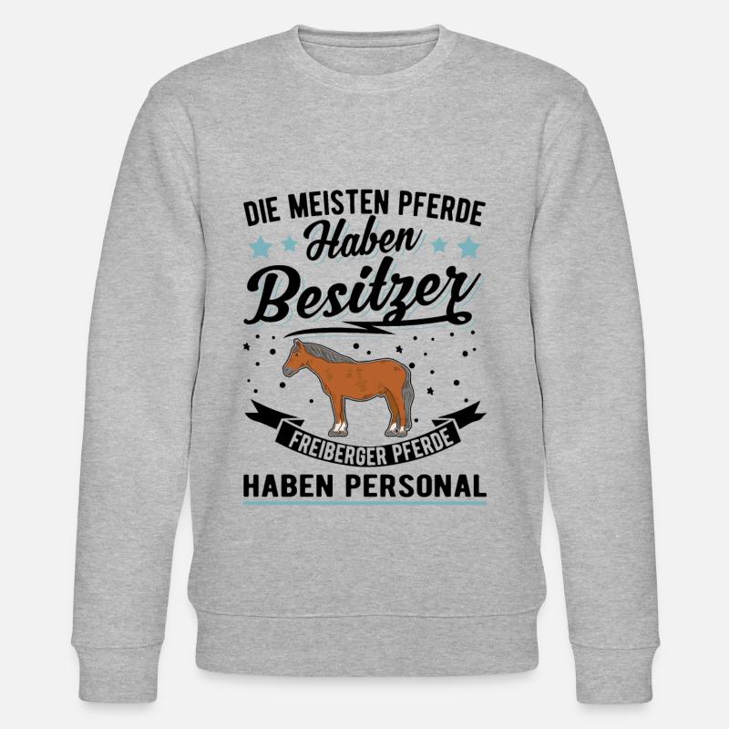 Freiberger Pferd Personal Jurapferd - Stanley/Stella Unisex Bio-Sweatshirt CHANGER  - Grau meliert