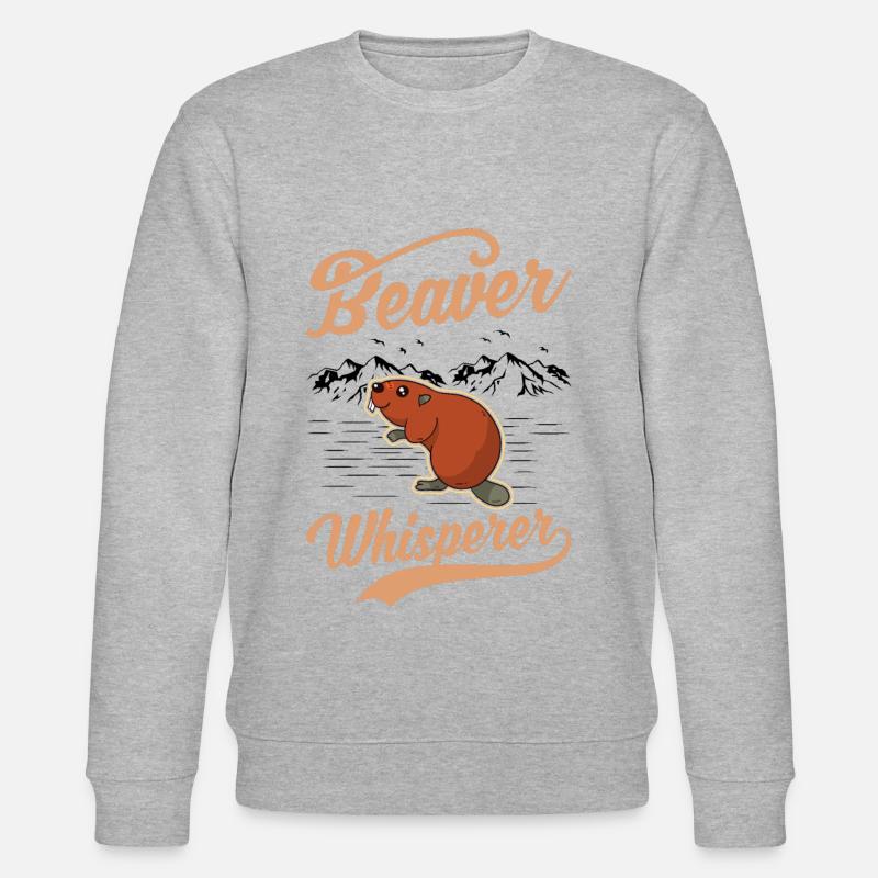Beaver Whisperer Biberflüsterer - Stanley/Stella CHANGER Unisex Organic Sweatshirt - heather grey