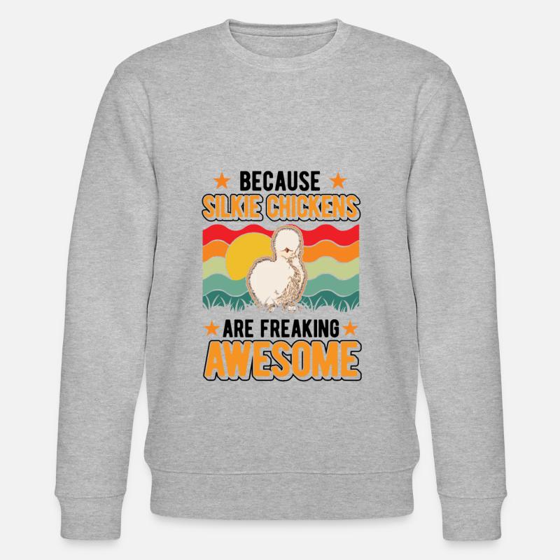 Seidenhuhn Geschenk Silke Chicken - Stanley/Stella Unisex Bio-Sweatshirt CHANGER - Grau meliert