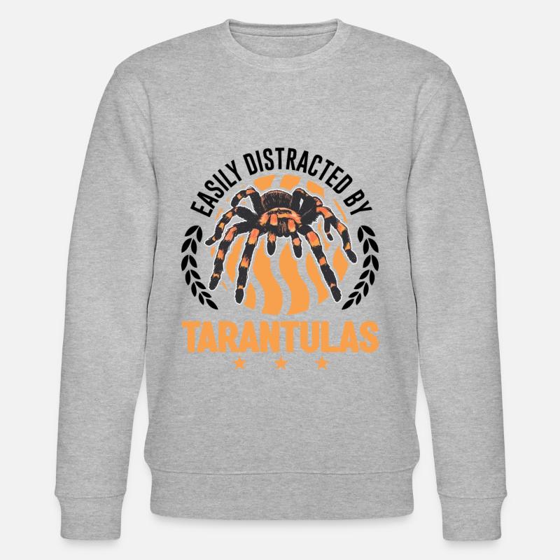 Easily distracted by Tarantulas Tarantel - Stanley/Stella Unisex Bio-Sweatshirt CHANGER - Grau meliert