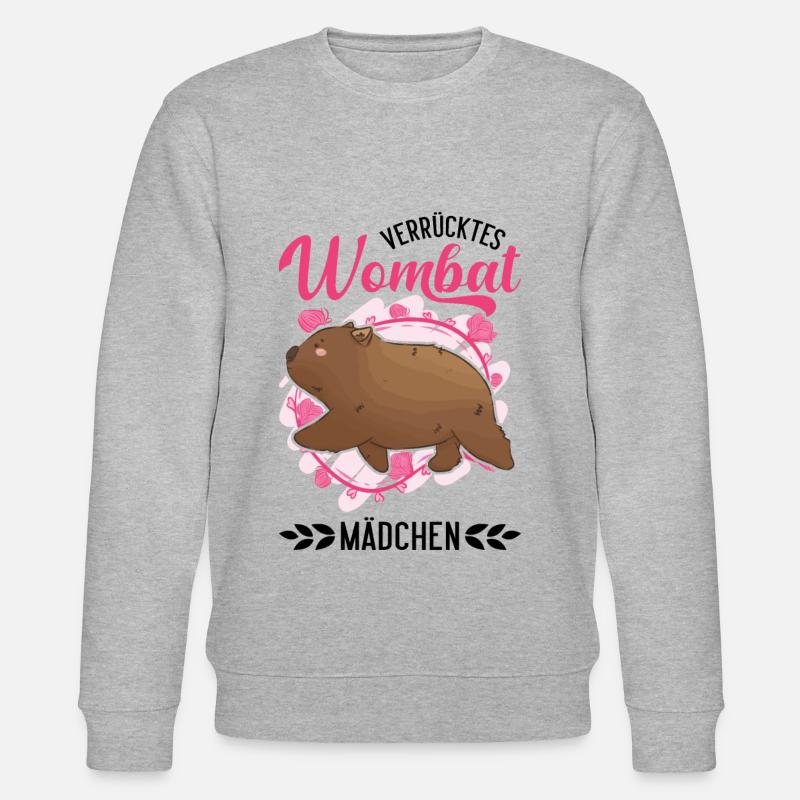 Verrücktes Wombat Mädchen - Stanley/Stella Unisex Bio-Sweatshirt CHANGER  - Grau meliert