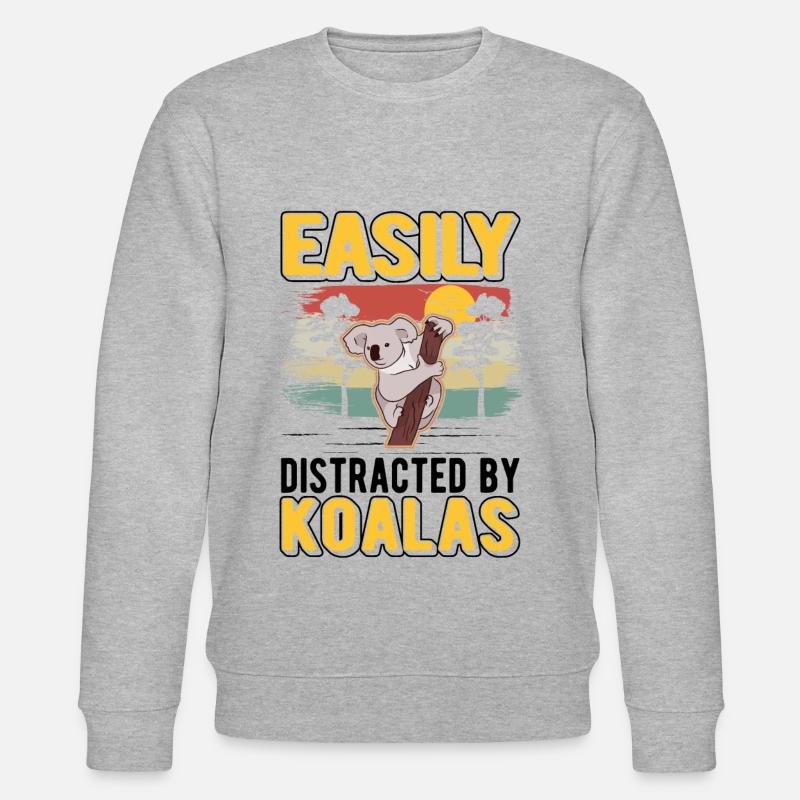Easily distracted by Koalas - Stanley/Stella Unisex Bio-Sweatshirt CHANGER  - Grau meliert