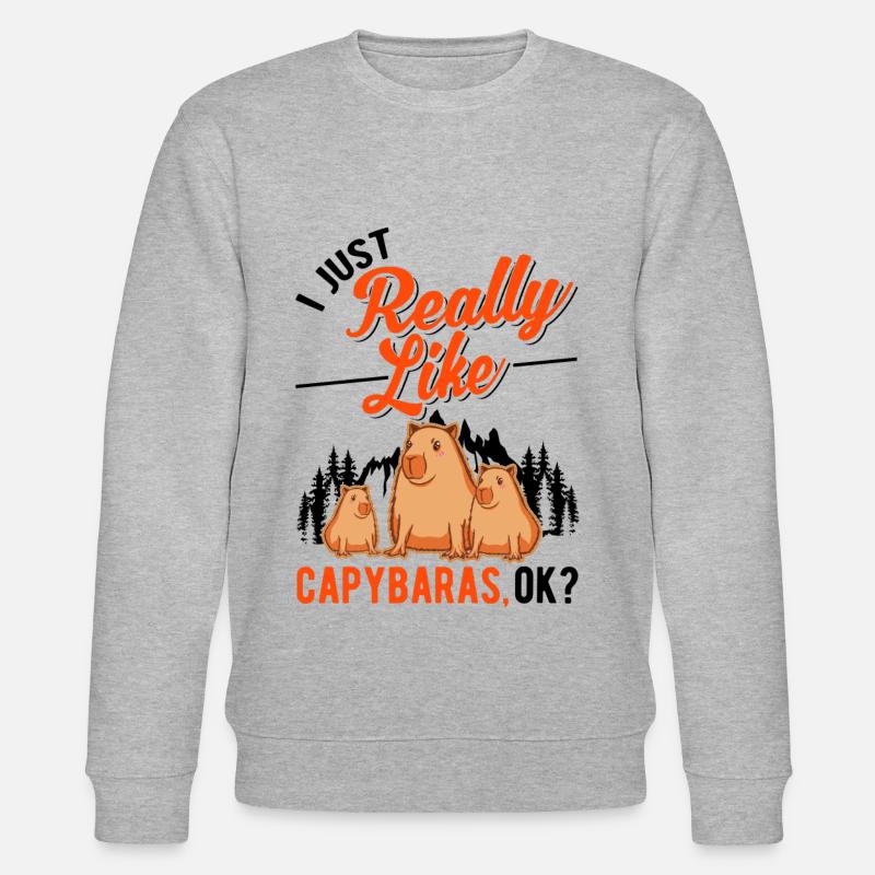 Capybara Gift Capybara Capibara - Stanley/Stella CHANGER Unisex Organic Sweatshirt - heather grey