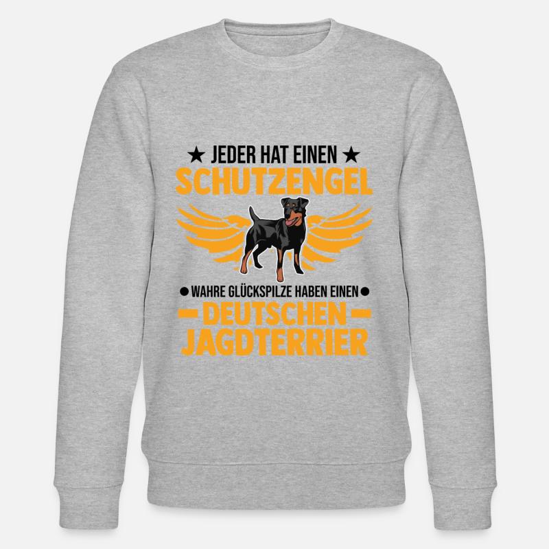 Deutscher Jagdterrier Schutzengel - Stanley/Stella Unisex Bio-Sweatshirt CHANGER  - Grau meliert