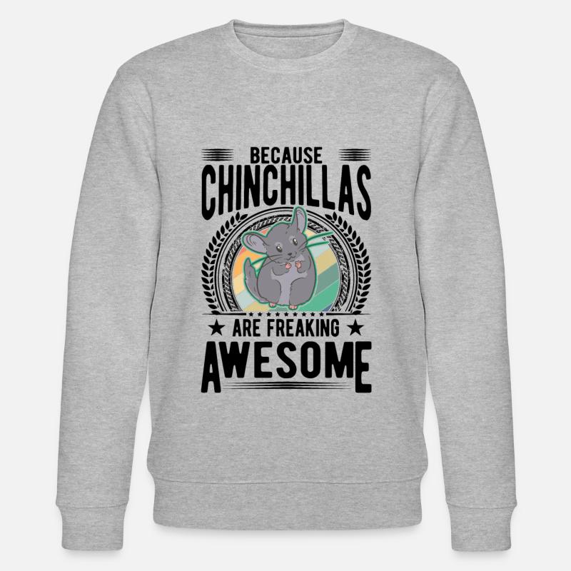 Because Chinchillas are freaking awesome - Stanley/Stella Unisex Bio-Sweatshirt CHANGER - Grau meliert