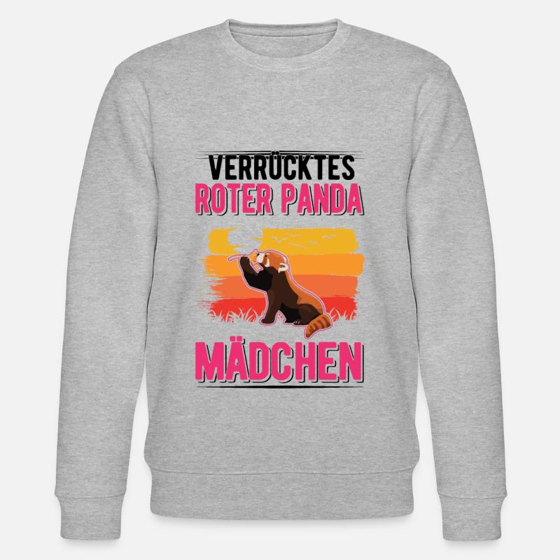 Verrücktes Roter Panda Mädchen - Stanley/Stella Unisex Bio-Sweatshirt CHANGER  - Grau meliert