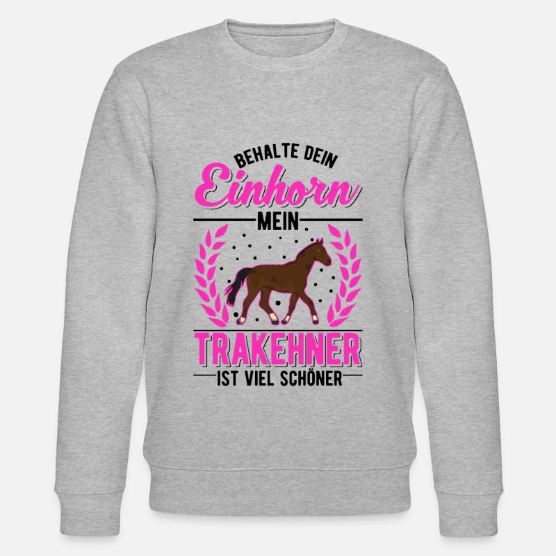 Trakehner Einhorn Trakehner Geschenk - Stanley/Stella Unisex Bio-Sweatshirt CHANGER  - Grau meliert