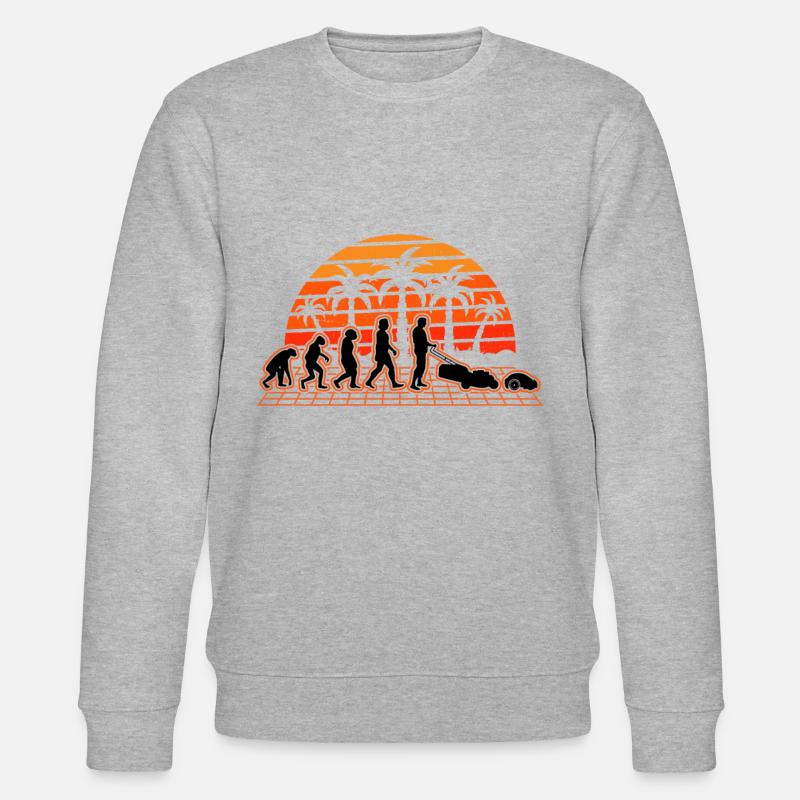 Mähroboter Evolution Retro Rasenroboter - Stanley/Stella Unisex Bio-Sweatshirt CHANGER  - Grau meliert