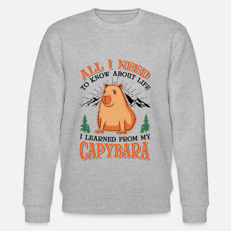 Capybara Wasserschwein Capibara - Stanley/Stella Unisex Bio-Sweatshirt CHANGER - Grau meliert