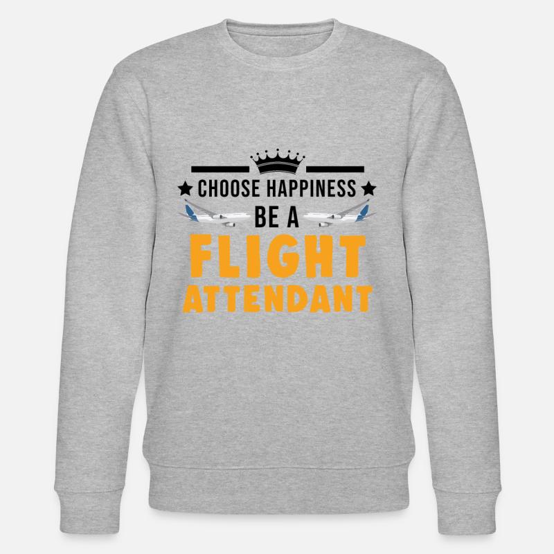 Flugbegleiter Geschenk Flight Attendant - Stanley/Stella Unisex Bio-Sweatshirt CHANGER - Grau meliert