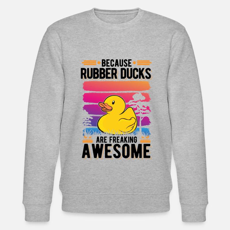 Gummiente Geschenk Quietscheente Badeente - Stanley/Stella Unisex Bio-Sweatshirt CHANGER - Grau meliert