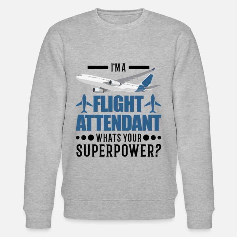 Hôtesse de l’air Superkraft Stewardess - Sweat bio CHANGER Stanley/Stella Unisexe - gris chiné