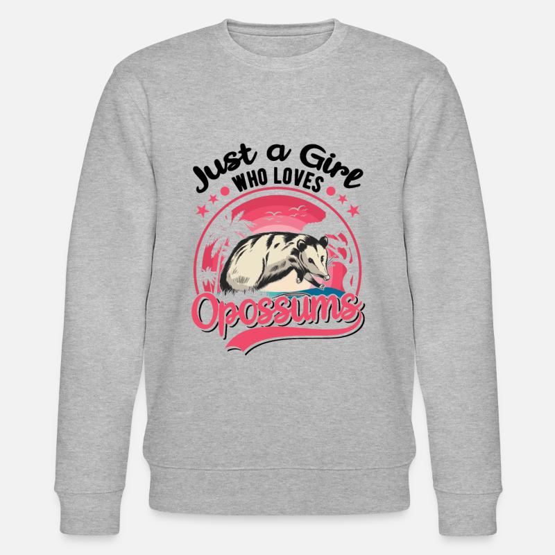 Opossum Mädchen Possum Beutelratte - Stanley/Stella Unisex Bio-Sweatshirt CHANGER  - Grau meliert
