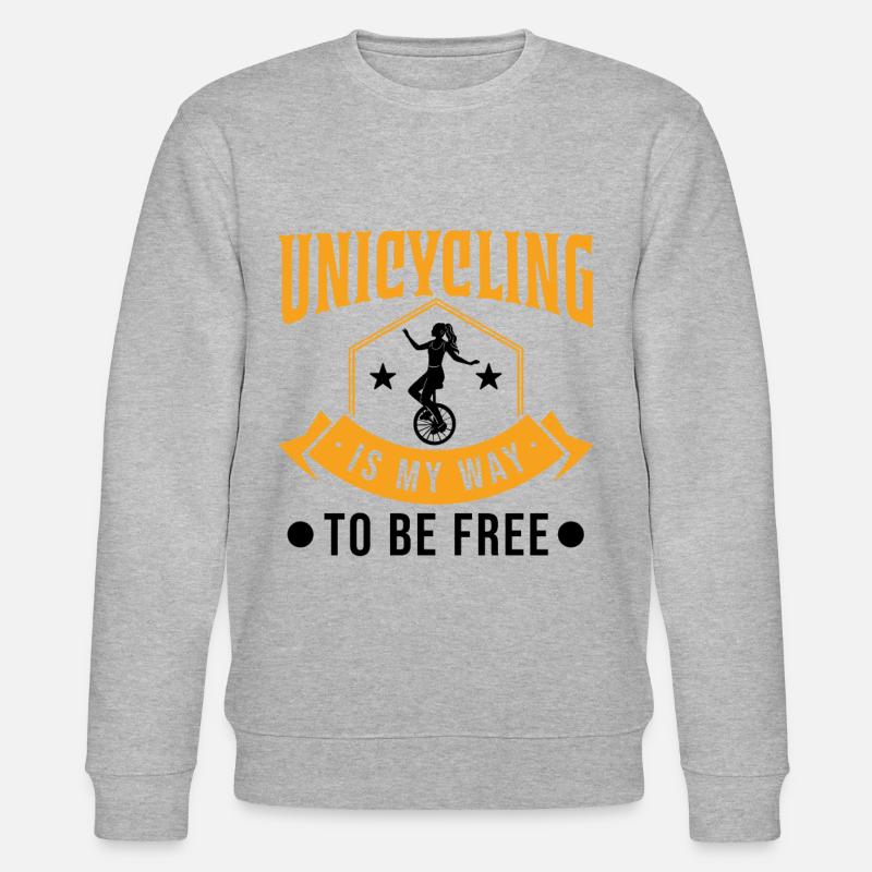Einrad Geschenk Einradfahrerin Unicycle - Stanley/Stella Unisex Bio-Sweatshirt CHANGER  - Grau meliert
