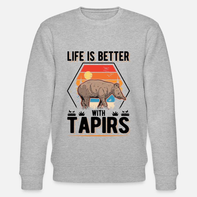 Life is better with Tapirs - Stanley/Stella Unisex Bio-Sweatshirt CHANGER  - Grau meliert
