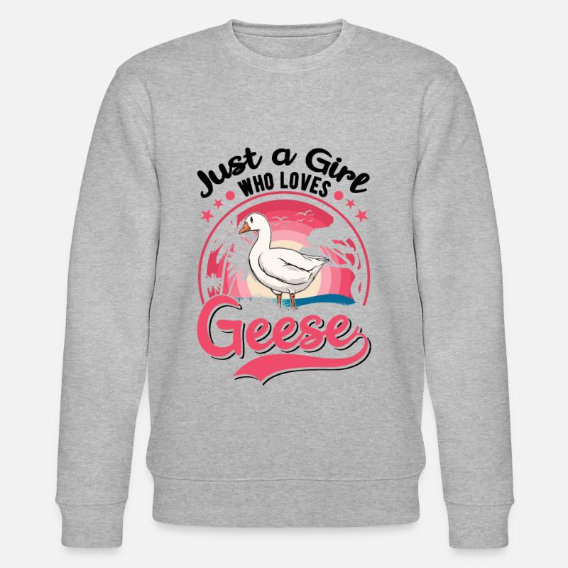 Gänse Mädchen Gänsezüchter Gans - Stanley/Stella Unisex Bio-Sweatshirt CHANGER  - Grau meliert