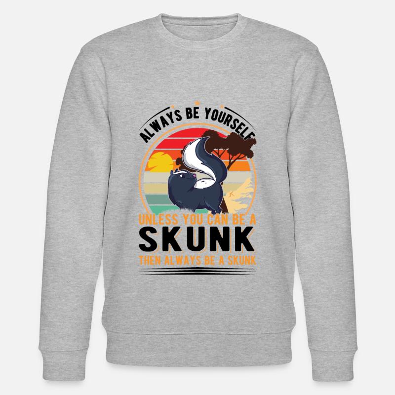 Stinktier Geschenk Skunk - Stanley/Stella Unisex Bio-Sweatshirt CHANGER  - Grau meliert