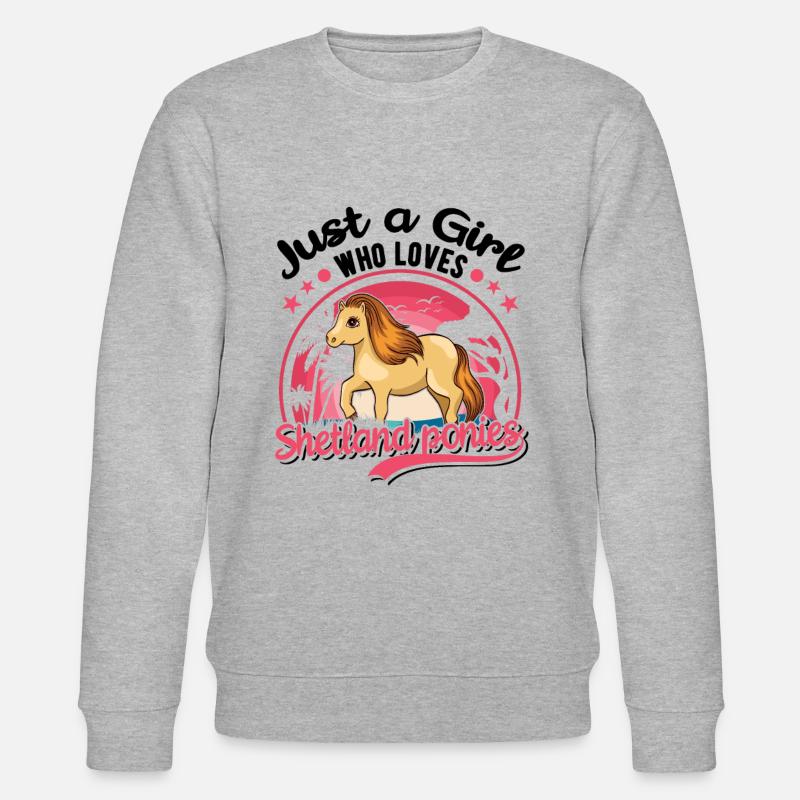 Shetlandpony Mädchen Shetland-Pony Shetty - Stanley/Stella Unisex Bio-Sweatshirt CHANGER  - Grau meliert