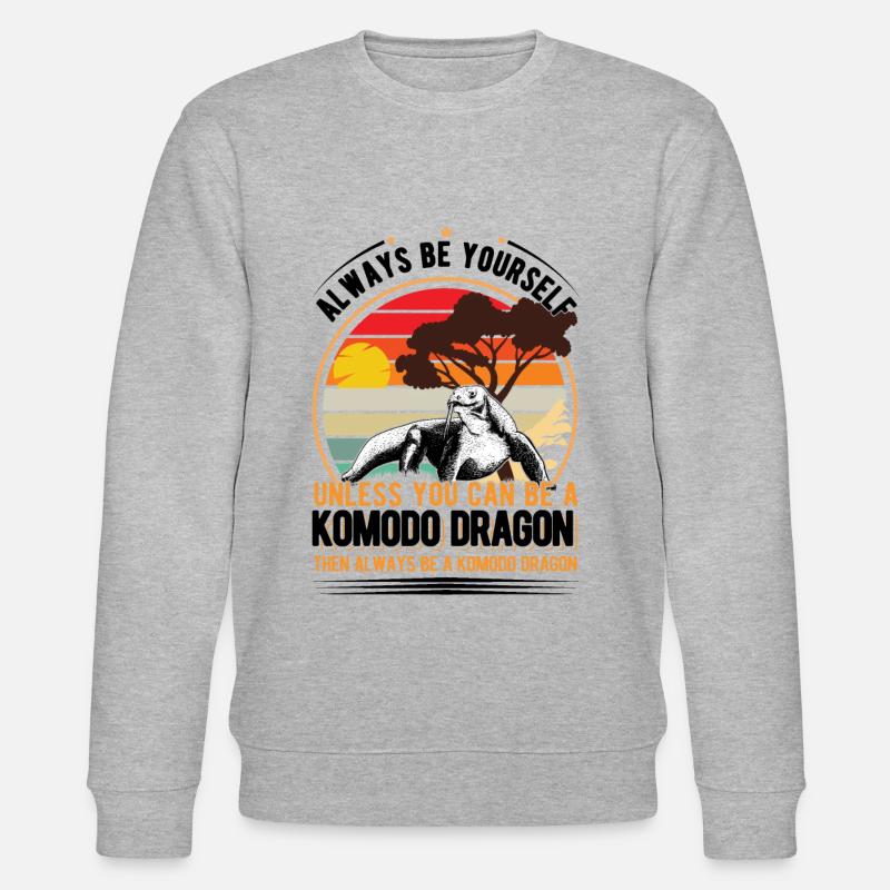 Lézard moniteur dragon de Komodo - Sweat bio CHANGER Stanley/Stella Unisexe - gris chiné