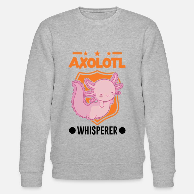 Axolotl Flüsterer Axolotl Whisperer - Stanley/Stella Unisex Bio-Sweatshirt CHANGER  - Grau meliert