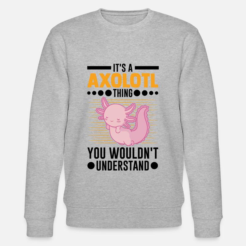 Axolotl Geschenk Schwanzlurch - Stanley/Stella Unisex Bio-Sweatshirt CHANGER  - Grau meliert