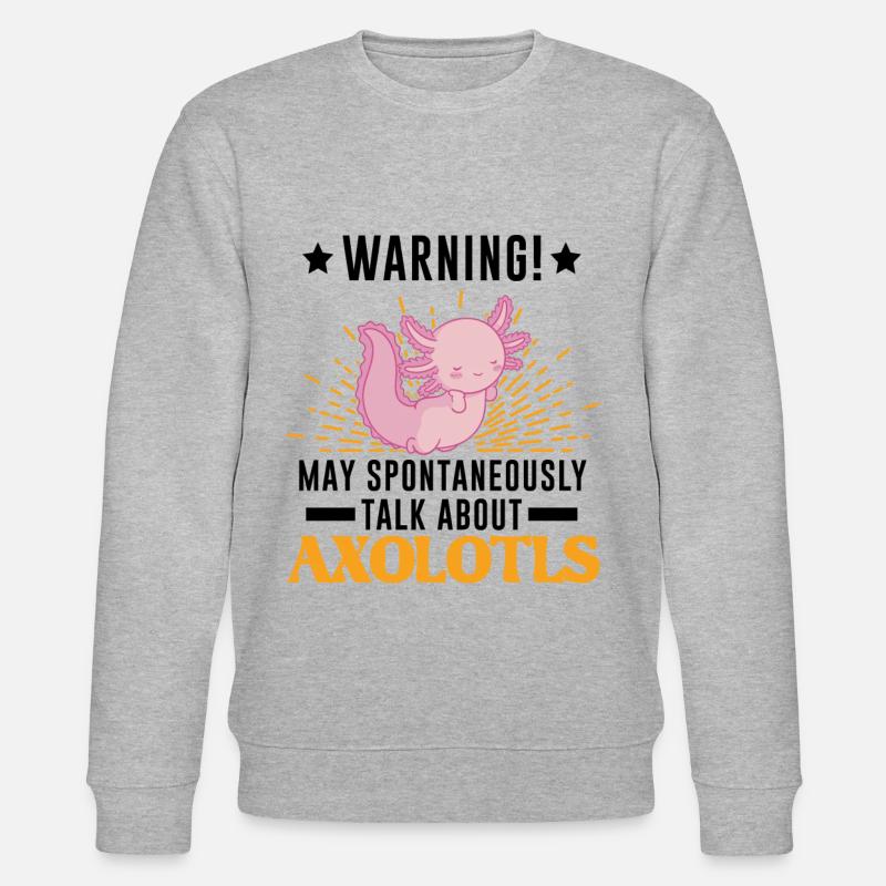 Axolotl Geschenk Schwanzlurch - Stanley/Stella Unisex Bio-Sweatshirt CHANGER  - Grau meliert