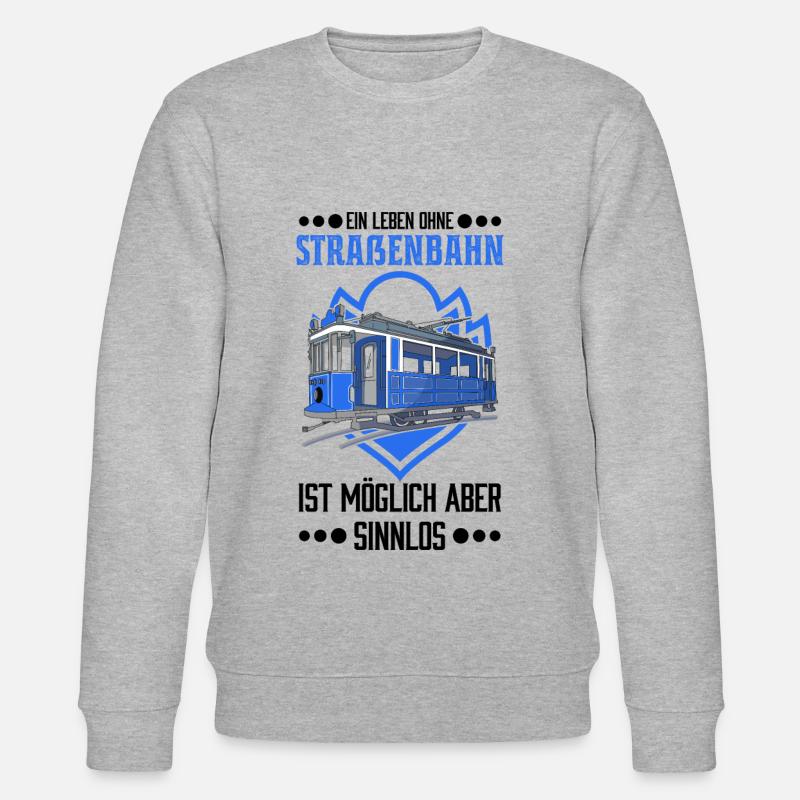 Straßenbahn Geschenk Straßenbahnfahrer Tram S-Bahn - Stanley/Stella Unisex Bio-Sweatshirt CHANGER  - Grau meliert