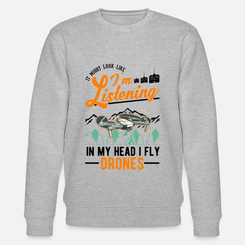 Drone Pilote Cadeau Drone Quadcopter - Sweat bio CHANGER Stanley/Stella Unisexe - gris chiné