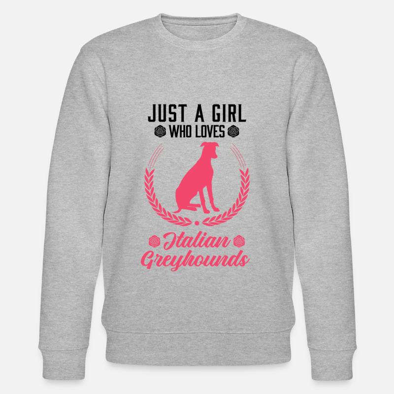 Italienischer Windhund Mädchen - Stanley/Stella Unisex Bio-Sweatshirt CHANGER  - Grau meliert