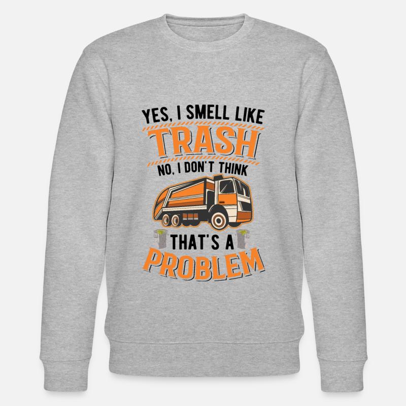 Müllmann Geruch Müllabfuhr Müllwagen - Stanley/Stella Unisex Bio-Sweatshirt CHANGER  - Grau meliert