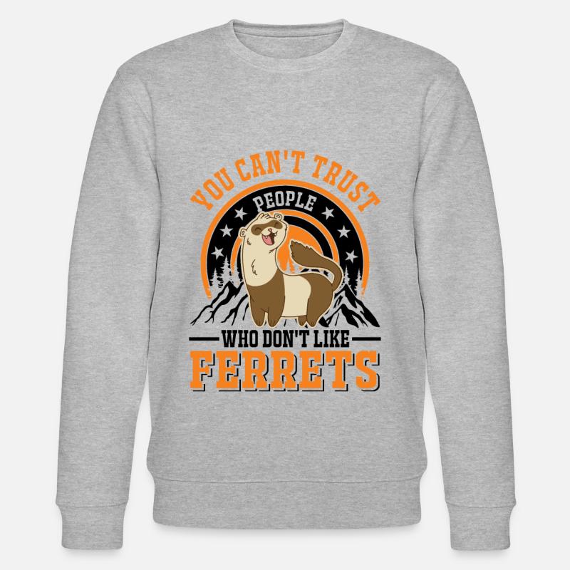 Frettchen Liebhaber Ferret Geschenk - Stanley/Stella Unisex Bio-Sweatshirt CHANGER  - Grau meliert