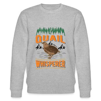 Wachtel Flüsterer Wachtelzüchter Geschenk - Stanley/Stella Unisex Bio-Sweatshirt CHANGER  - Grau meliert - Vorne - Nik (191cm) & Marisol (170cm)