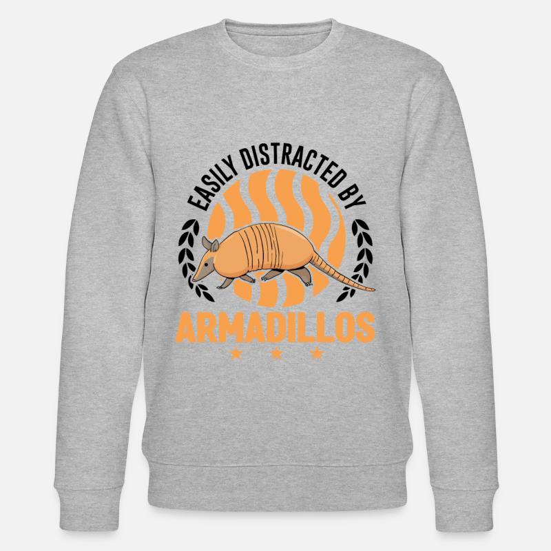 Easily distracted by Armadillos Gürteltier - Stanley/Stella Unisex Bio-Sweatshirt CHANGER - Grau meliert