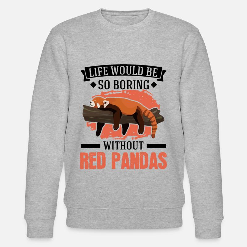 Roter Panda Geschenk Red Panda - Stanley/Stella Unisex Bio-Sweatshirt CHANGER  - Grau meliert