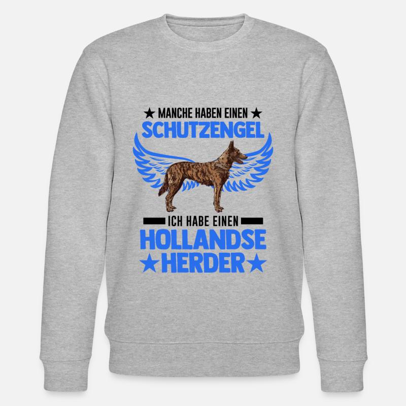 Hollandse Herder Schutzengel Herderdshond - Stanley/Stella Unisex Bio-Sweatshirt CHANGER  - Grau meliert