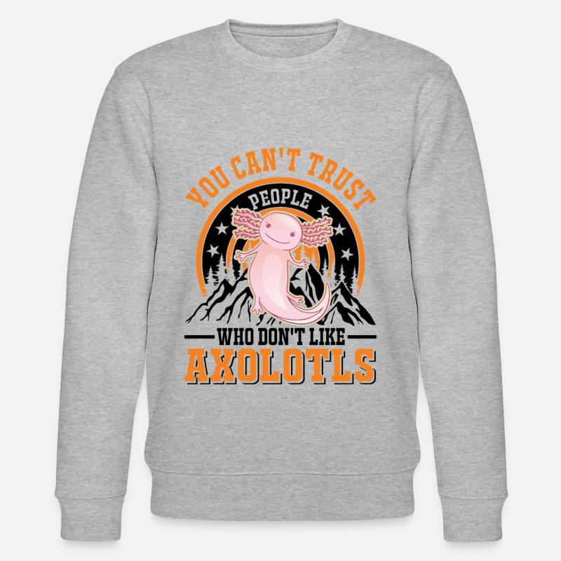 Axolotl Geschenk Schwanzlurch - Stanley/Stella Unisex Bio-Sweatshirt CHANGER  - Grau meliert