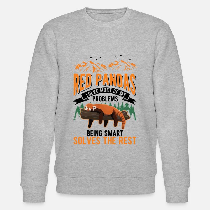 Roter Panda Geschenk Katzenbär - Stanley/Stella Unisex Bio-Sweatshirt CHANGER - Grau meliert