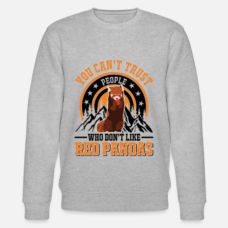Red Panda Gift Cat Bear - Stanley/Stella CHANGER Unisex Organic Sweatshirt - heather grey