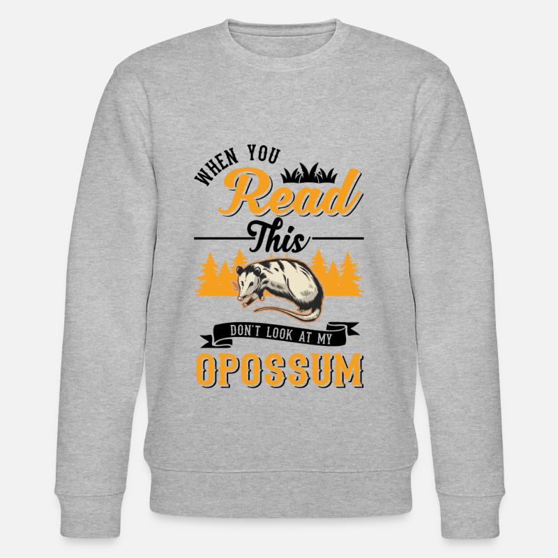 Opossum Geschenk Possum Beutelratte - Stanley/Stella Unisex Bio-Sweatshirt CHANGER  - Grau meliert