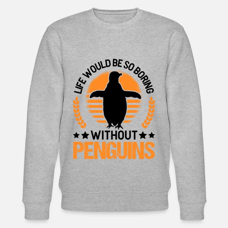 Pinguin Geschenk Penguin - Stanley/Stella Unisex Bio-Sweatshirt CHANGER  - Grau meliert