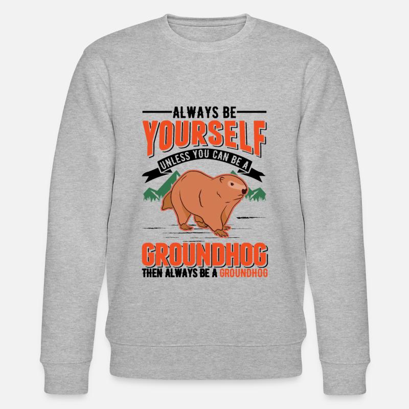 Murmeltier Groundhog Marmot Waldmurmeltier - Stanley/Stella Unisex Bio-Sweatshirt CHANGER  - Grau meliert
