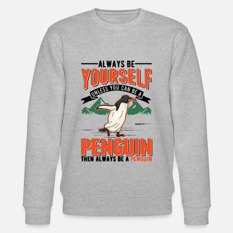 Pinguin Geschenk Penguin - Stanley/Stella Unisex Bio-Sweatshirt CHANGER  - Grau meliert