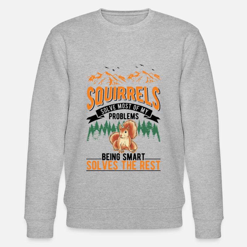 Eichhörnchen Geschenk Grauhörnchen Squirrel - Stanley/Stella Unisex Bio-Sweatshirt CHANGER  - Grau meliert