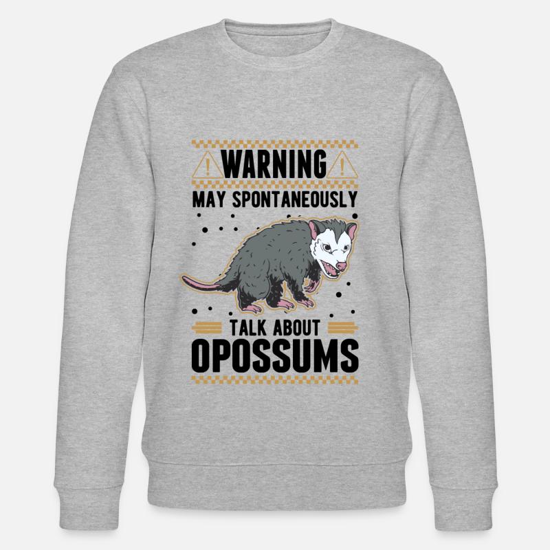 Opossum Geschenk Possum Beutelratte - Stanley/Stella Unisex Bio-Sweatshirt CHANGER  - Grau meliert