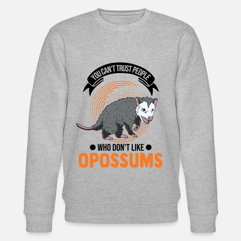 Opossum Geschenk Possum Beutelratte - Stanley/Stella Unisex Bio-Sweatshirt CHANGER  - Grau meliert