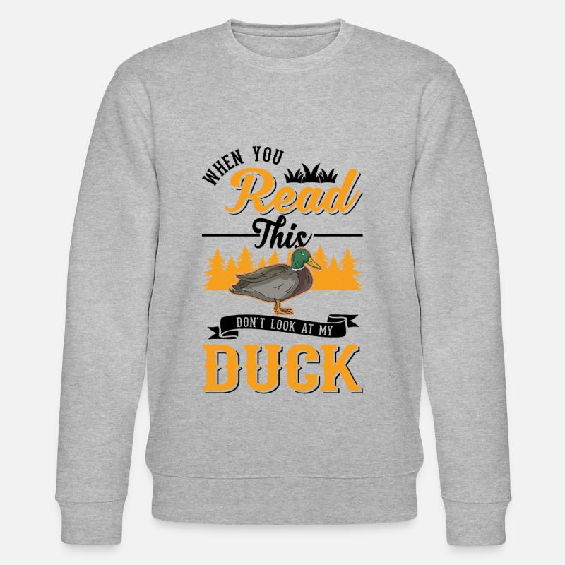 Enten Geschenk Duck Entenzüchter - Stanley/Stella Unisex Bio-Sweatshirt CHANGER  - Grau meliert