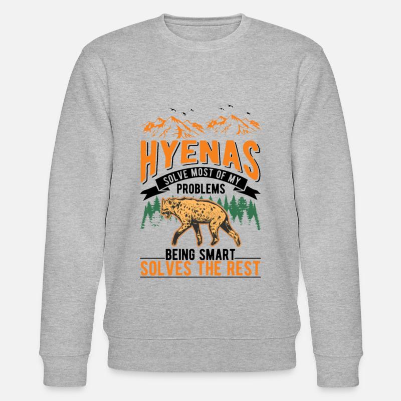 Hyäne Geschenk Erdwolf Hyena - Stanley/Stella Unisex Bio-Sweatshirt CHANGER  - Grau meliert