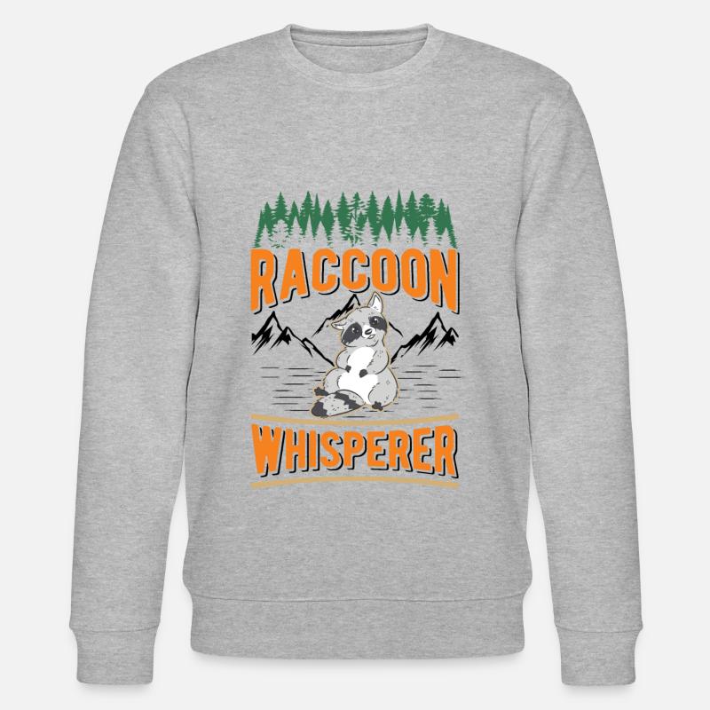 Waschbär Flüsterer Raccoon - Stanley/Stella Unisex Bio-Sweatshirt CHANGER  - Grau meliert
