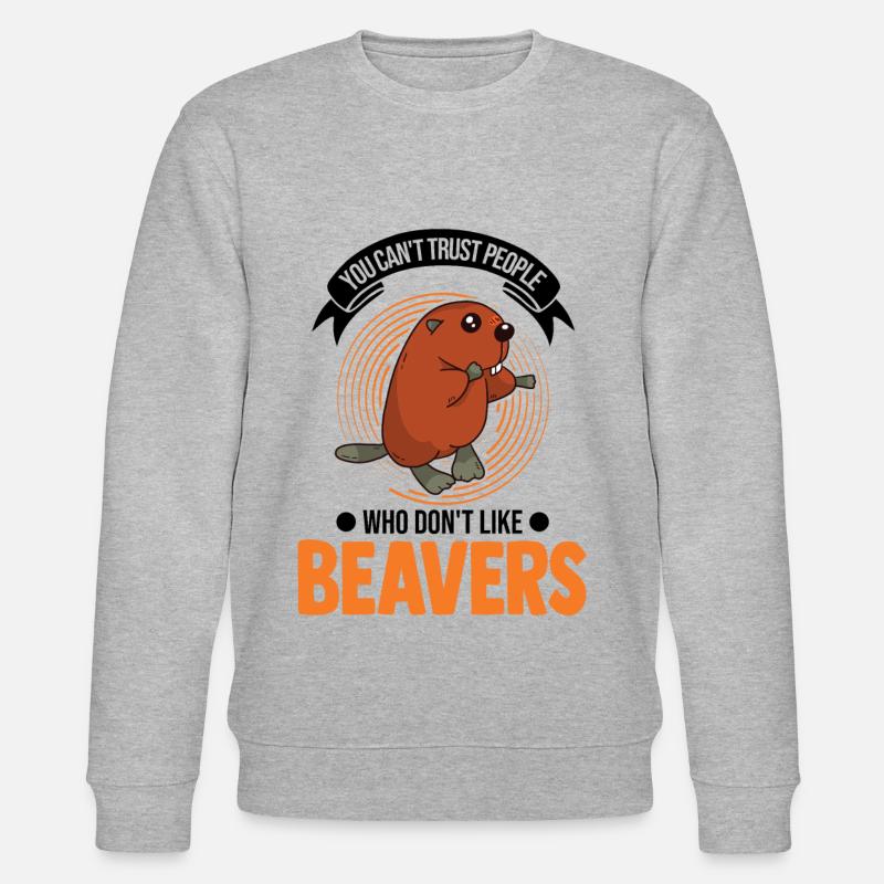 Biber Geschenk Biberdamm - Stanley/Stella Unisex Bio-Sweatshirt CHANGER  - Grau meliert