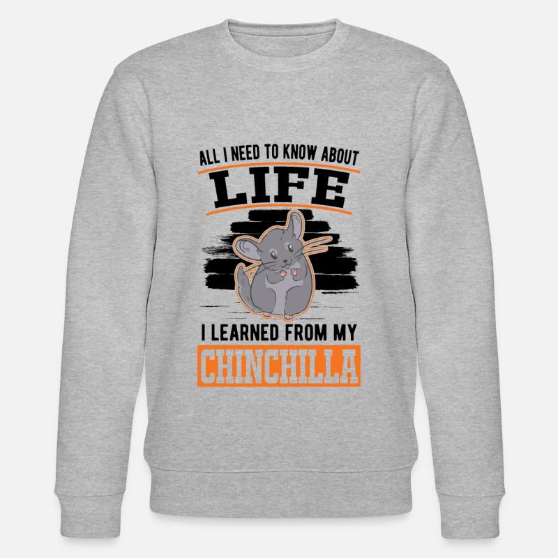 Chinchilla Spruch - Stanley/Stella Unisex Bio-Sweatshirt CHANGER  - Grau meliert
